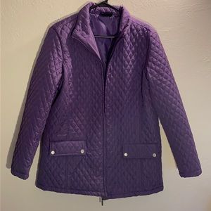 Jane Ashley L Purple Quilted  2 Pocket Coat